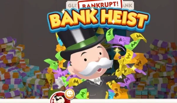 Evento Bank Heist in Monopoly Go con Mr. Monopoly e soldi