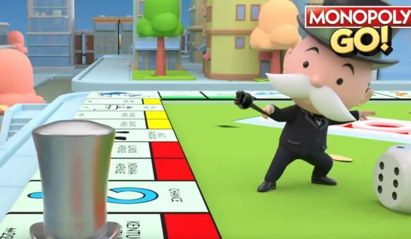 Mr. Monopoly lancia i dadi sul tabellone di Monopoly Go